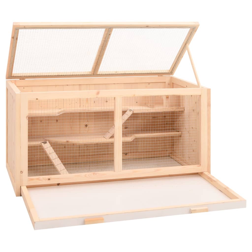 Klec pro křečky 104 x 52 x 54 cm masivní jedlové dřevo