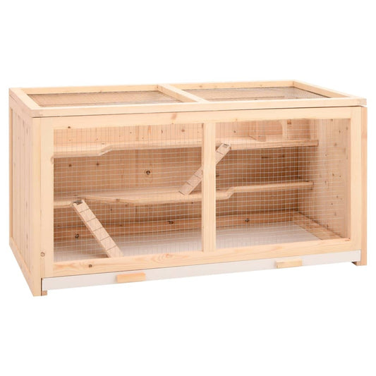 Klec pro křečky 89,5 x 45 x 45 cm masivní jedlové dřevo