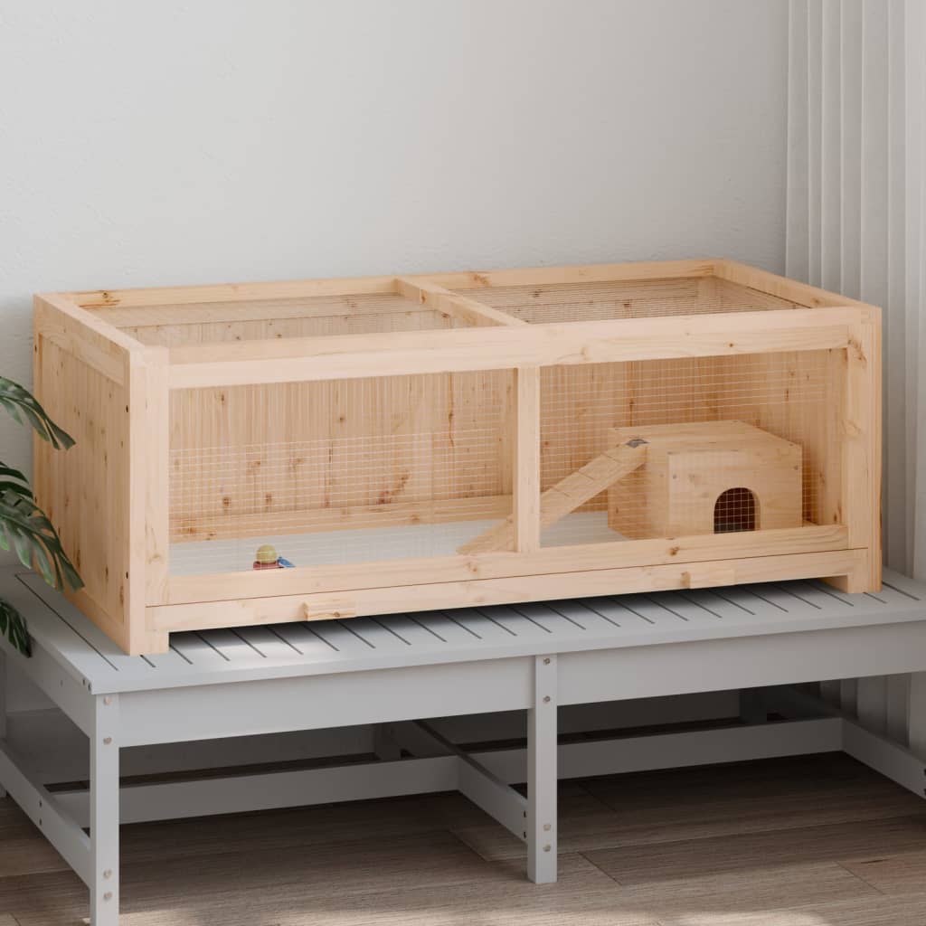 Klec pro křečky 104 x 52 x 38 cm masivní jedlové dřevo