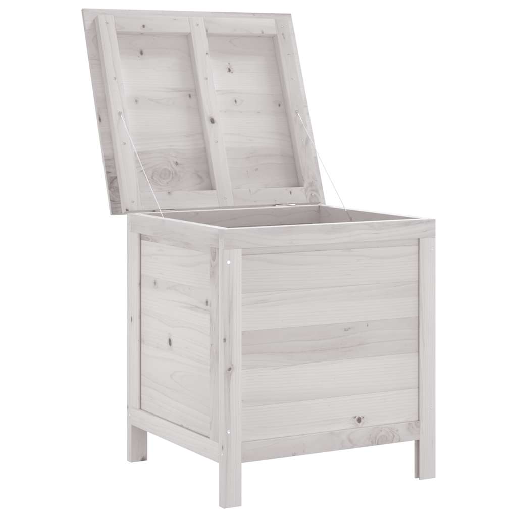 Zahradní úložný box bílý 50x49x56,5 cm masivní jedlové dřevo