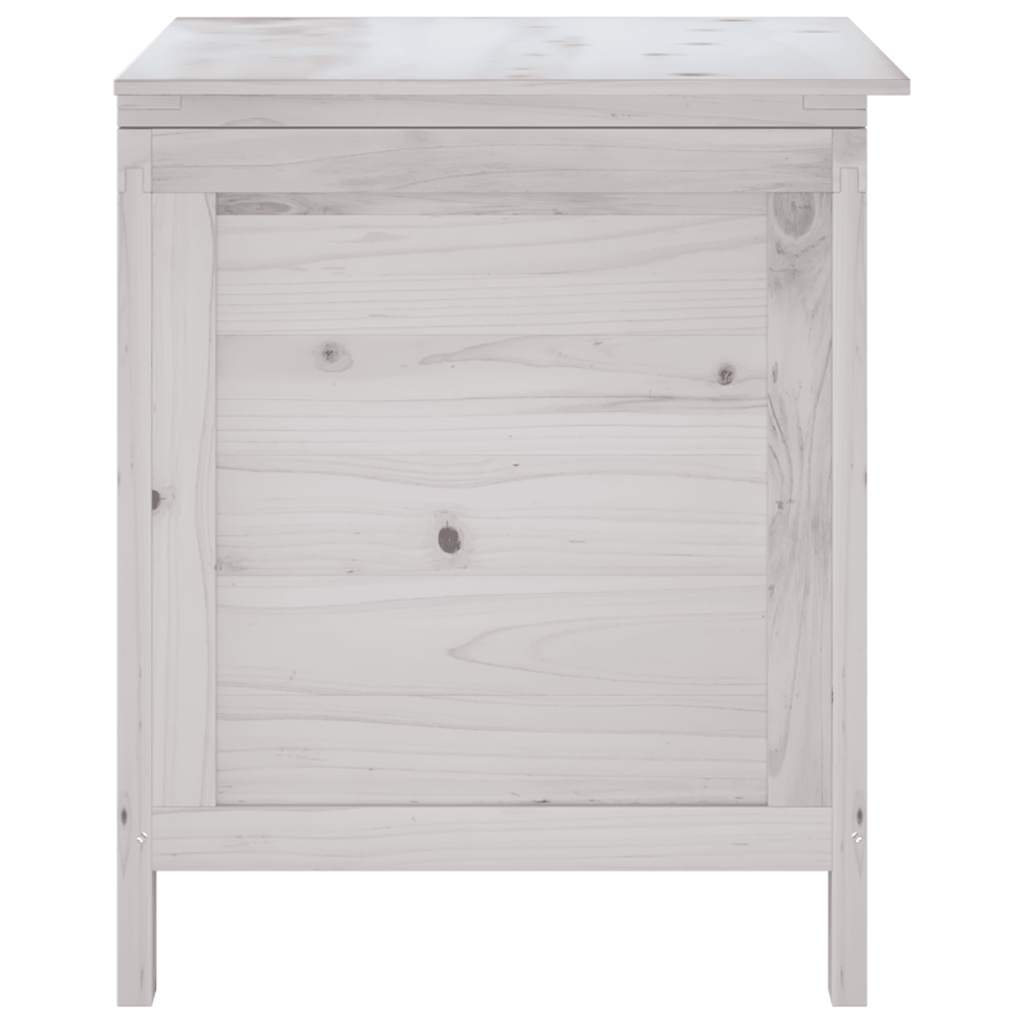 Zahradní úložný box bílý 50x49x56,5 cm masivní jedlové dřevo