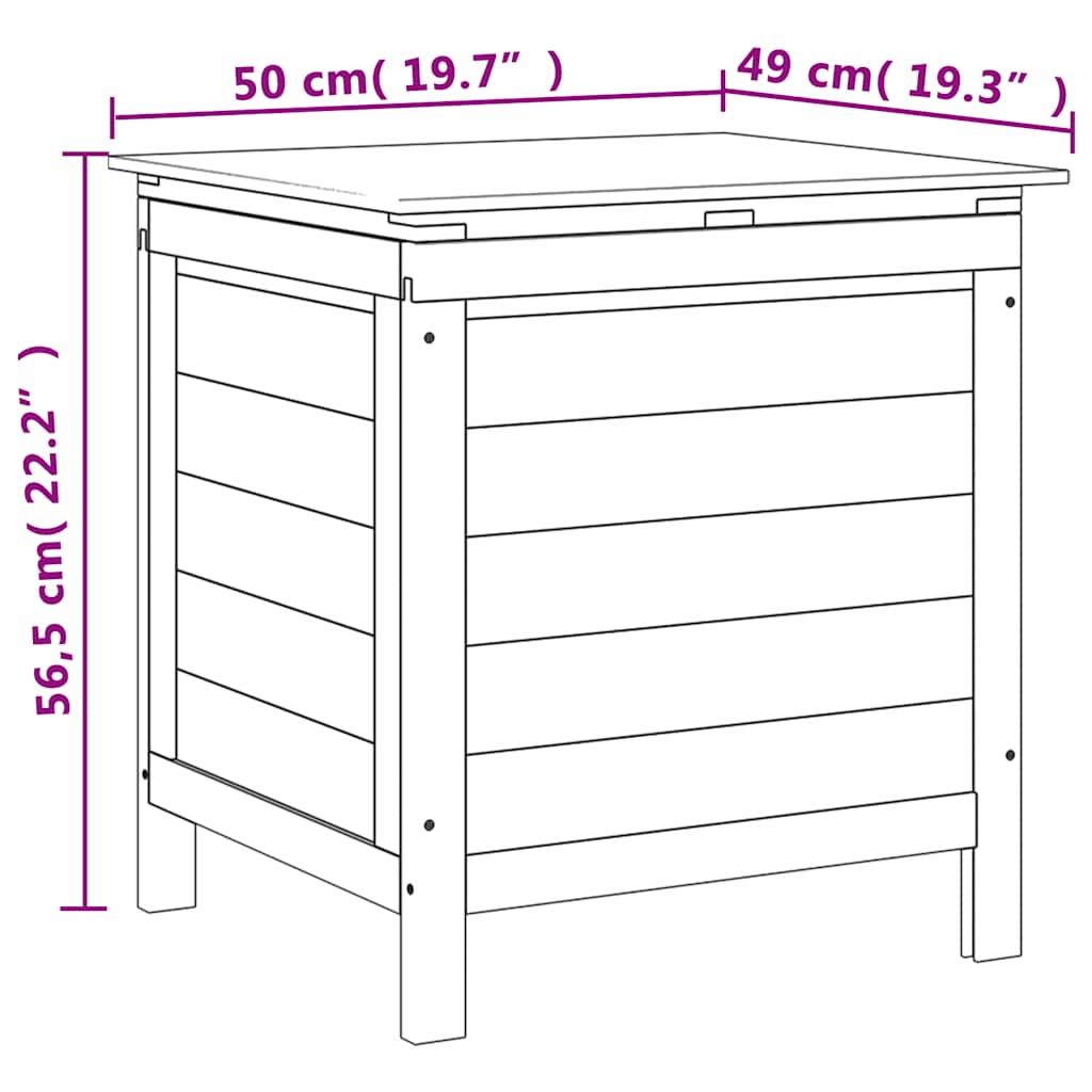 Zahradní úložný box bílý 50x49x56,5 cm masivní jedlové dřevo