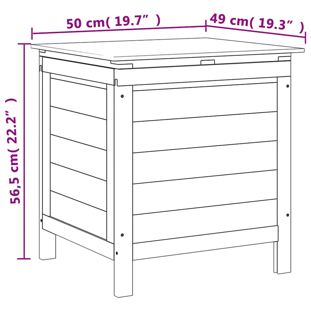 Zahradní úložný box hnědý 50x49x56,5 cm masivní jedlové dřevo
