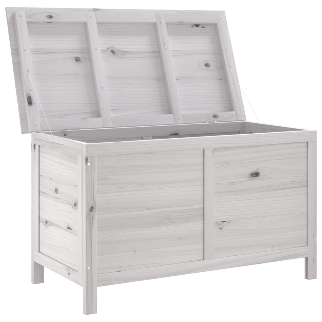 Zahradní úložný box bílý 99x49,5x58,5 cm masivní jedlové dřevo