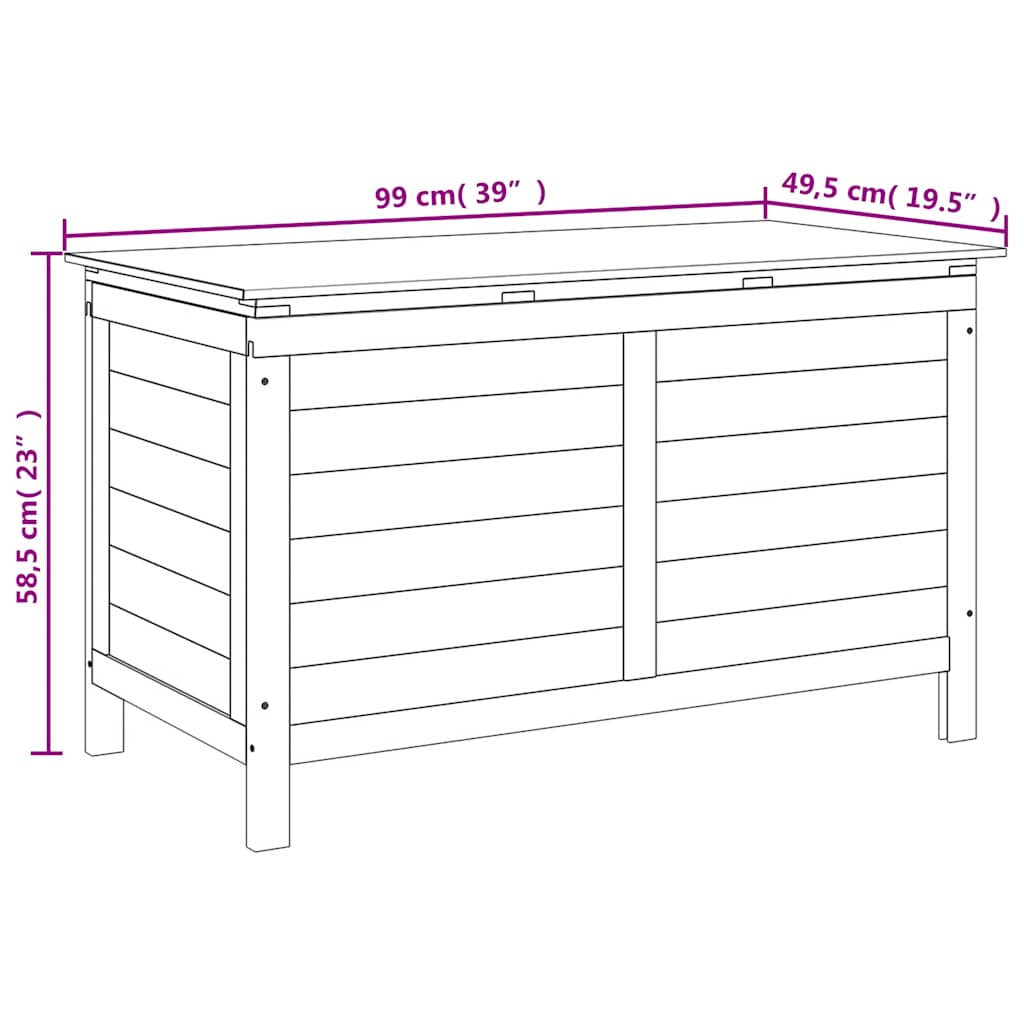 Zahradní úložný box antracitový 99x49,5x58,5 cm masivní jedle