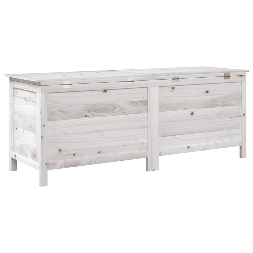 Zahradní úložný box bílý 150x50x56,5 cm masivní jedlové dřevo