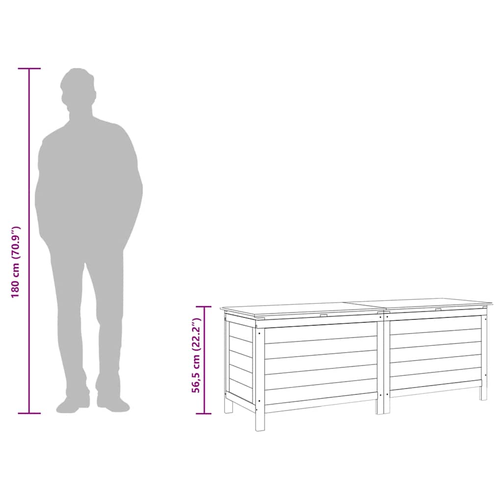 Zahradní úložný box bílý 150x50x56,5 cm masivní jedlové dřevo