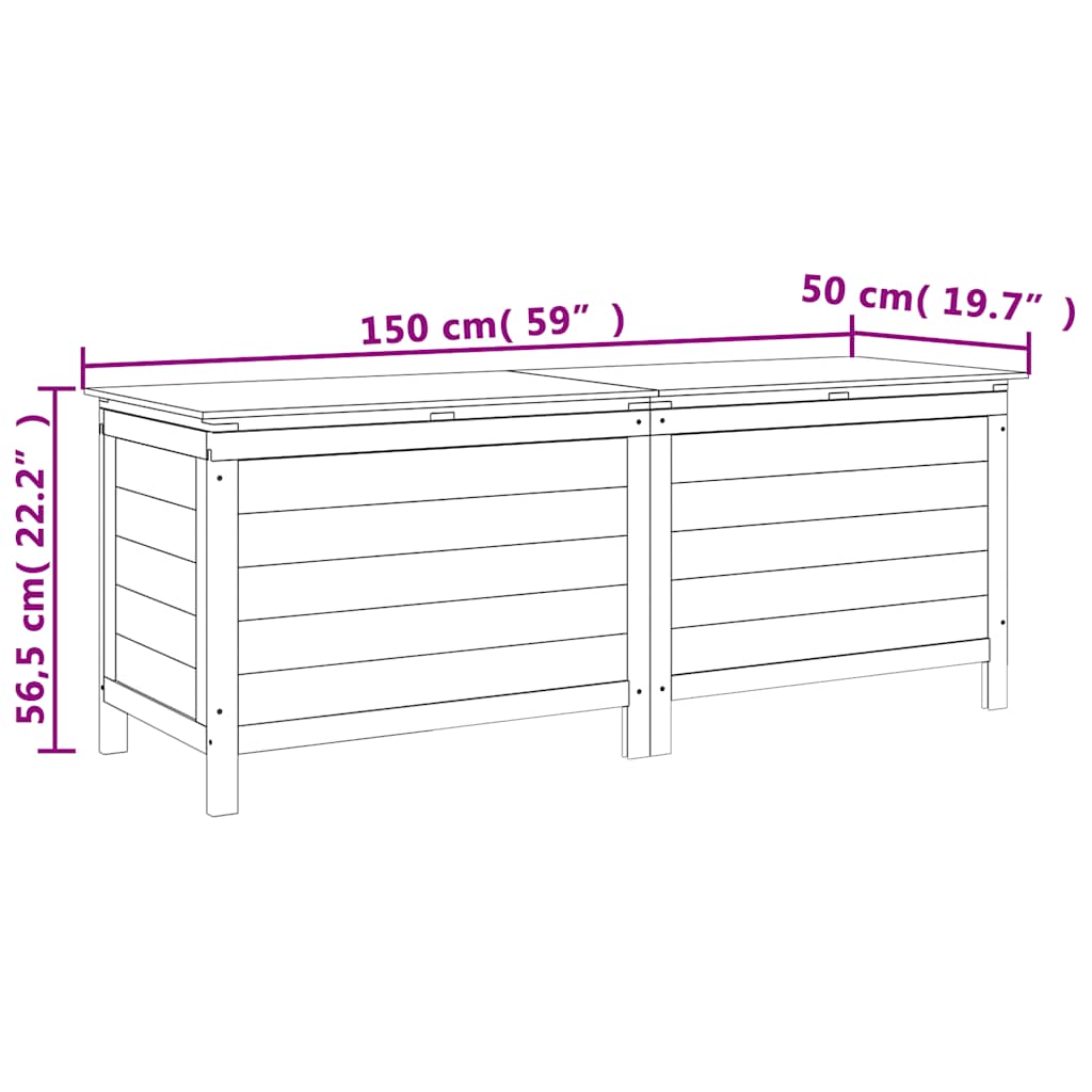 Zahradní úložný box antracitový 150x50x56,5 cm masivní jedle