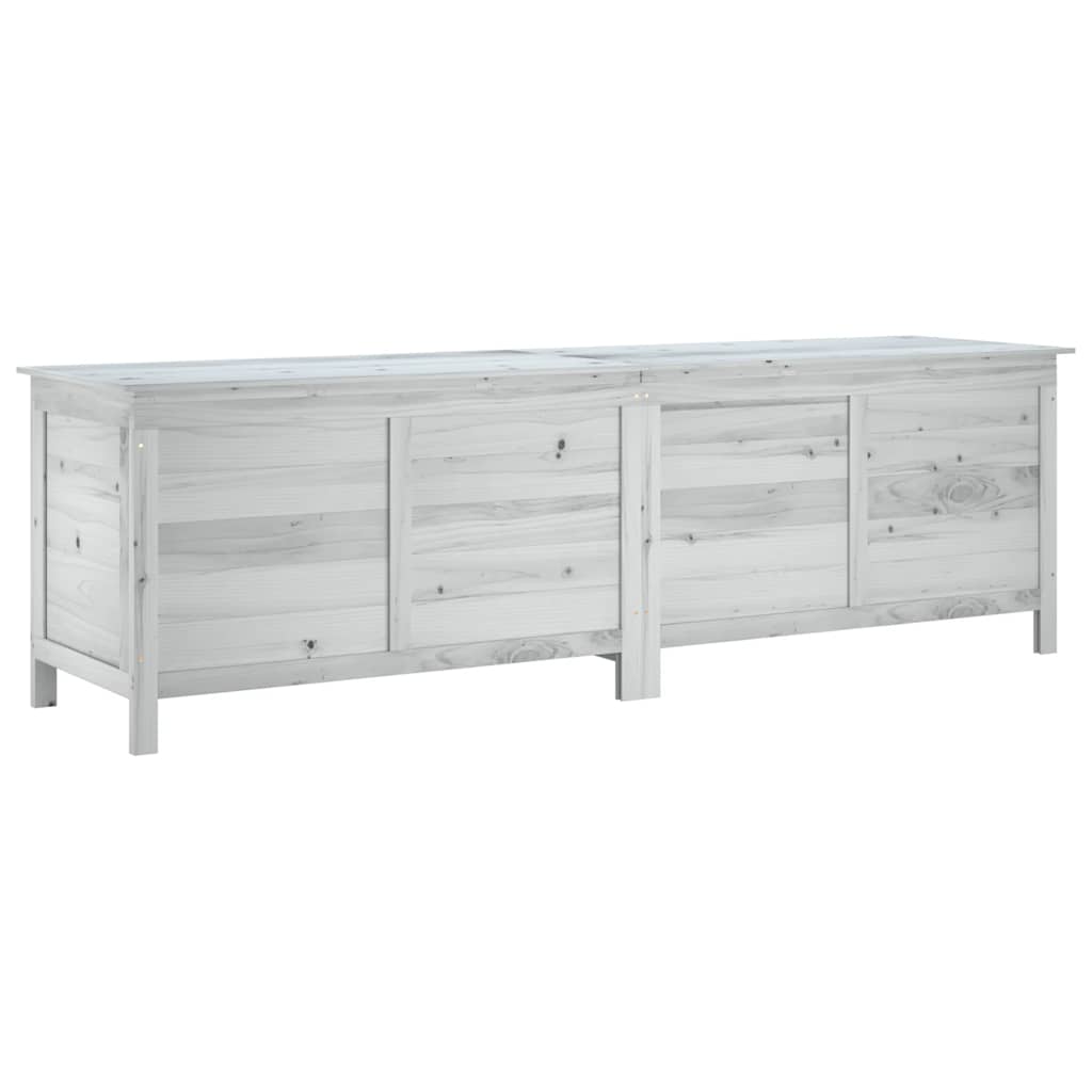 Zahradní úložný box bílý 198,5x50x56,5 cm masivní jedlové dřevo