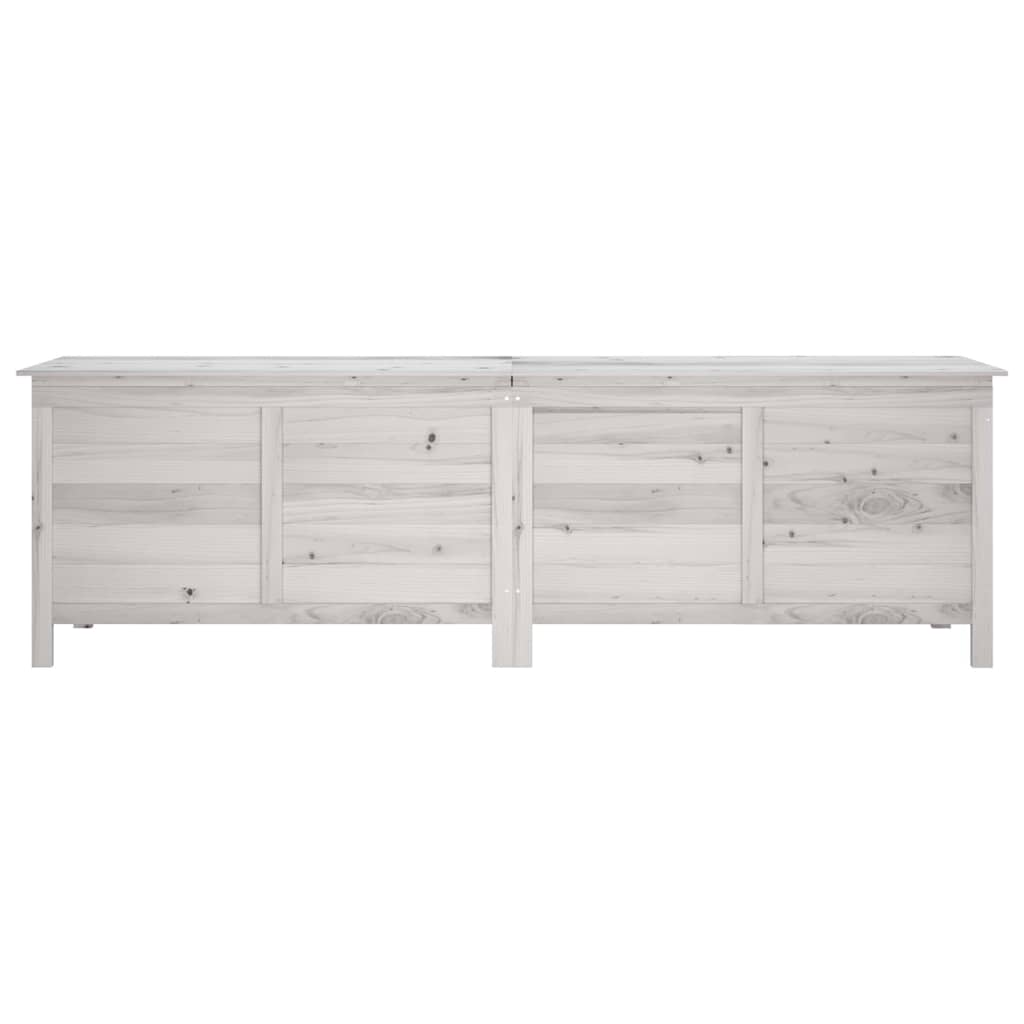 Zahradní úložný box bílý 198,5x50x56,5 cm masivní jedlové dřevo