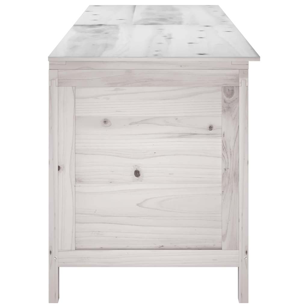 Zahradní úložný box bílý 198,5x50x56,5 cm masivní jedlové dřevo