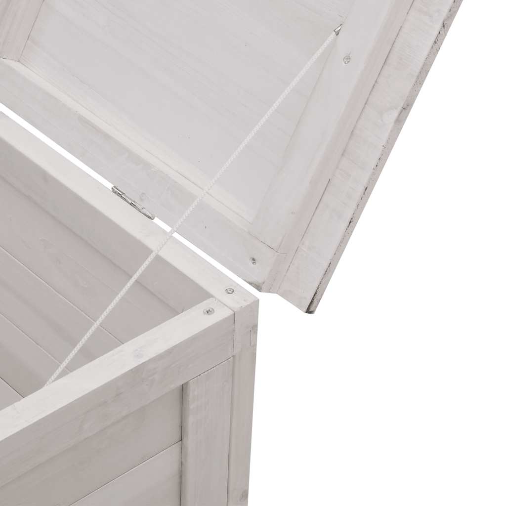 Zahradní úložný box bílý 198,5x50x56,5 cm masivní jedlové dřevo