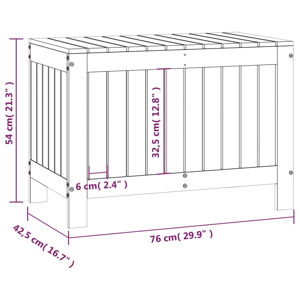 Zahradní úložný box 76 x 42,5 x 54 cm masivní borové dřevo