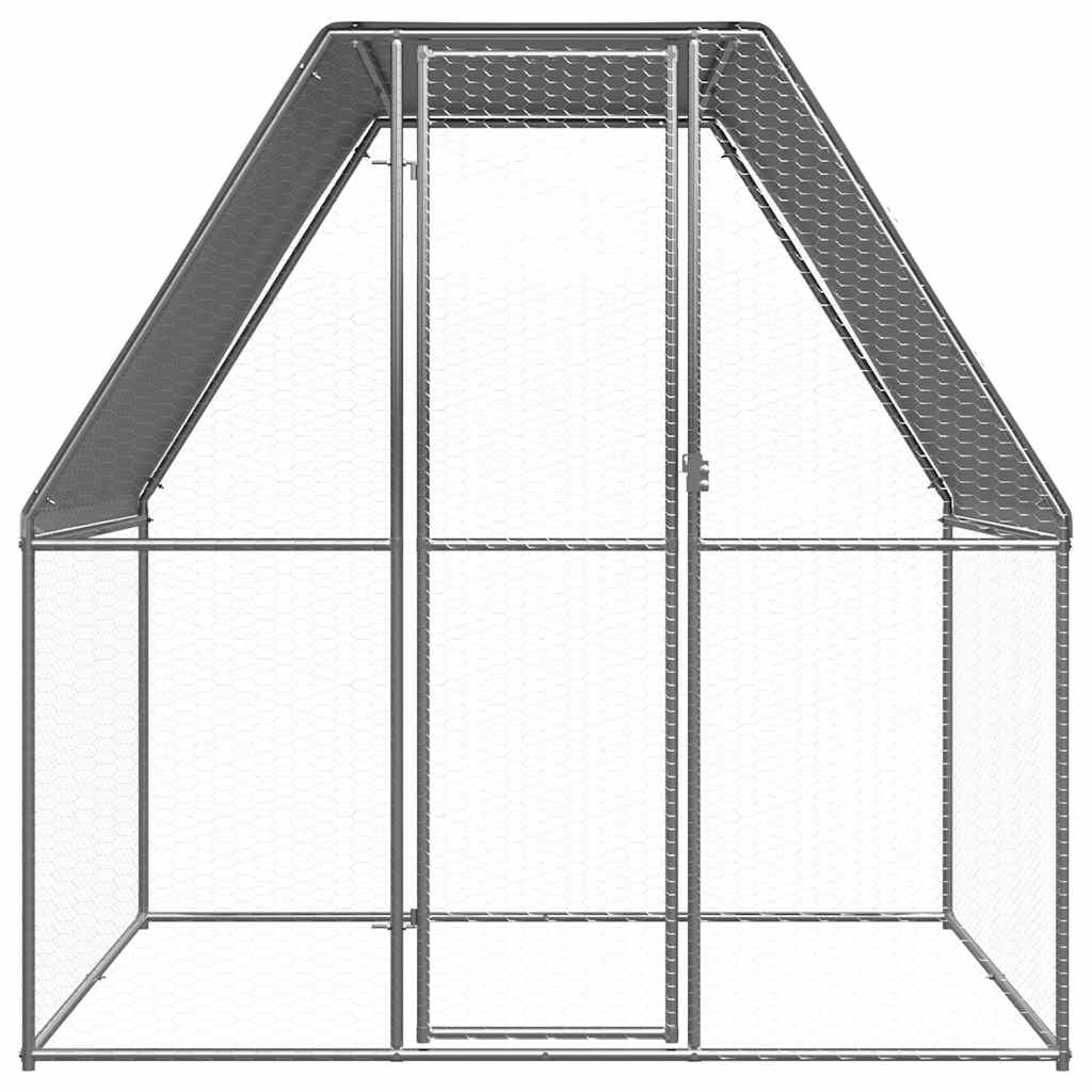 Klec pro kuřata stříbrná a šedá 2 x 2 x 2 m pozinkovaná ocel