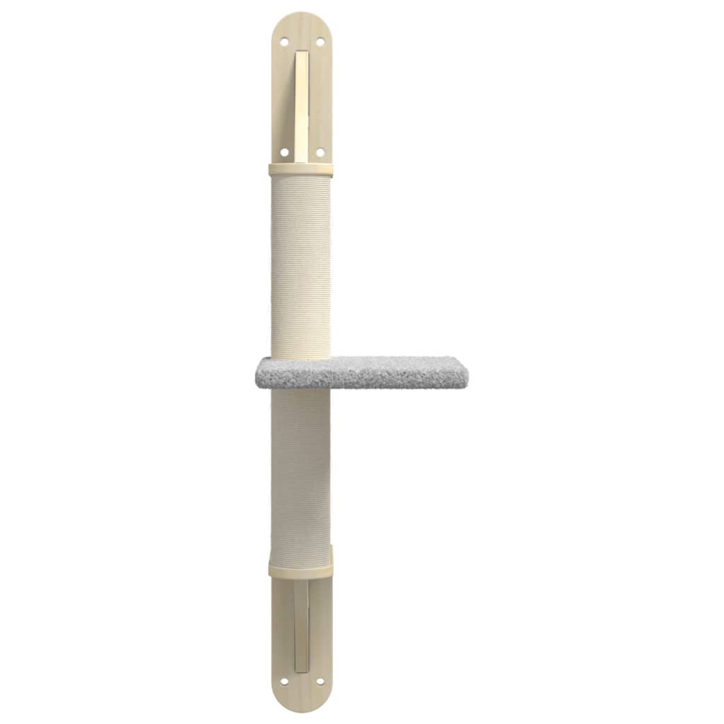 Nástěnné škrabadlo pro kočky se sloupkem světle šedé 85,5 cm