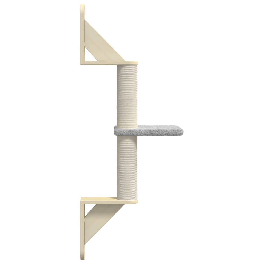 Nástěnné škrabadlo pro kočky se sloupkem světle šedé 85,5 cm