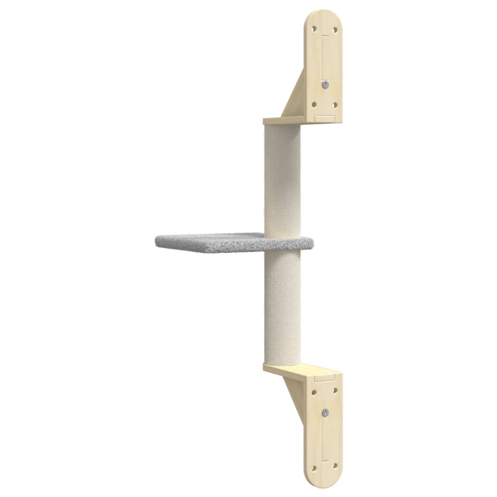 Nástěnné škrabadlo pro kočky se sloupkem světle šedé 85,5 cm