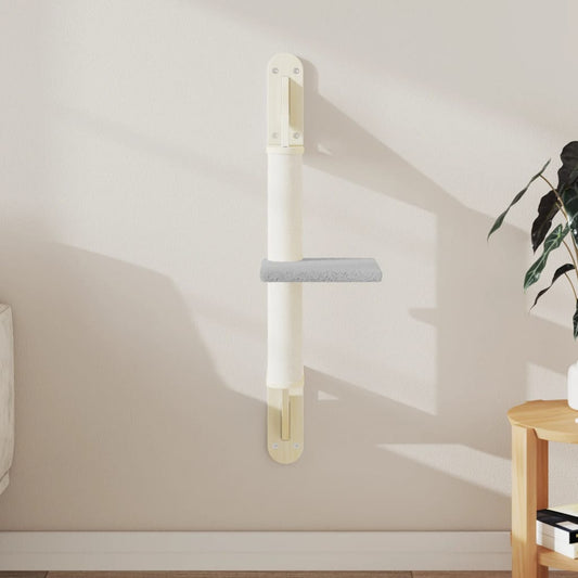Nástěnné škrabadlo pro kočky se sloupkem světle šedé 85,5 cm