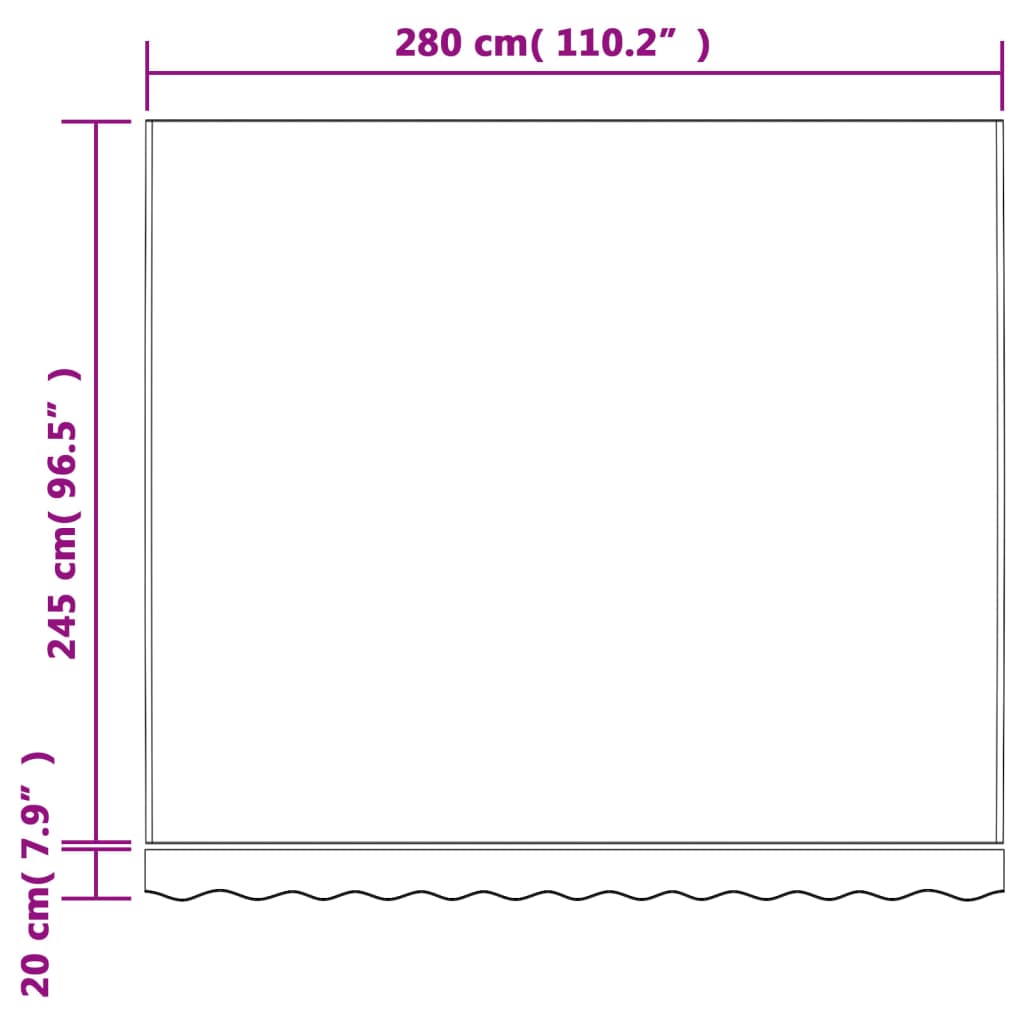 Náhradní plachta na markýzu vícebarevné pruhy 3 x 2,5 m