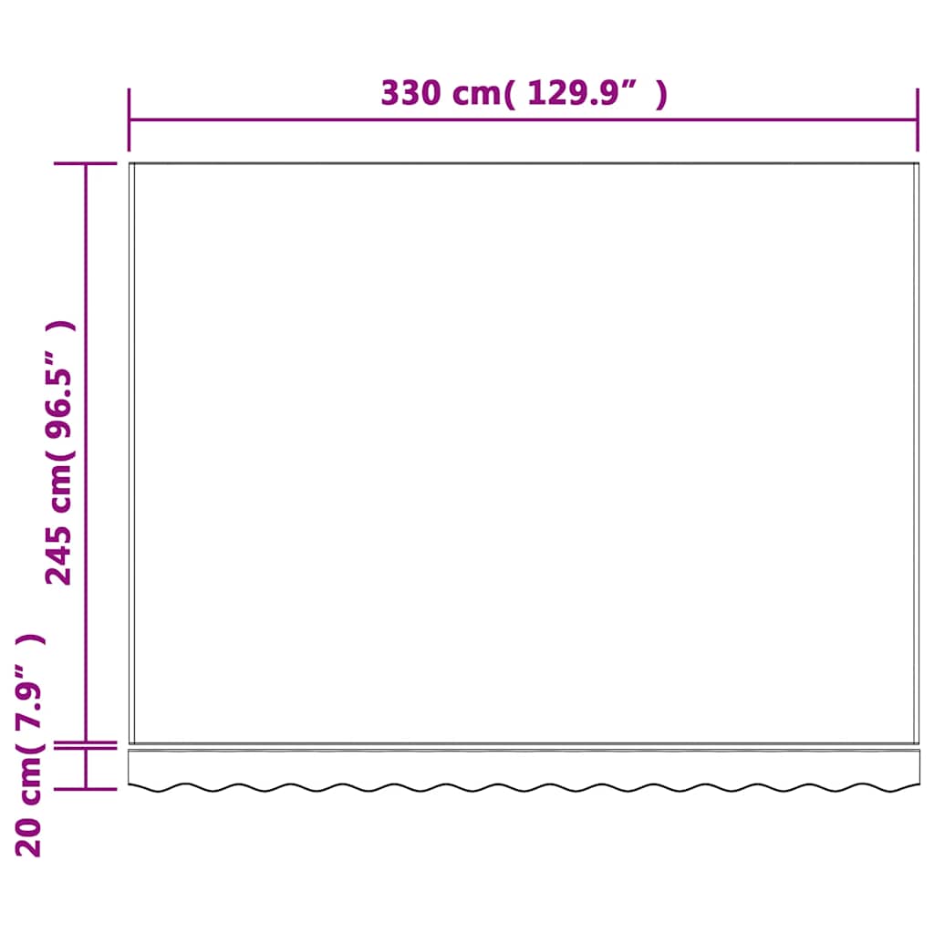 Náhradní plachta na markýzu vícebarevné pruhy 3,5 x 2,5 m