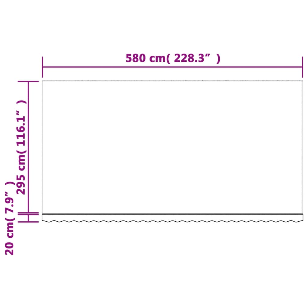 Náhradní plachta na markýzu vícebarevné pruhy 6 x 3 m