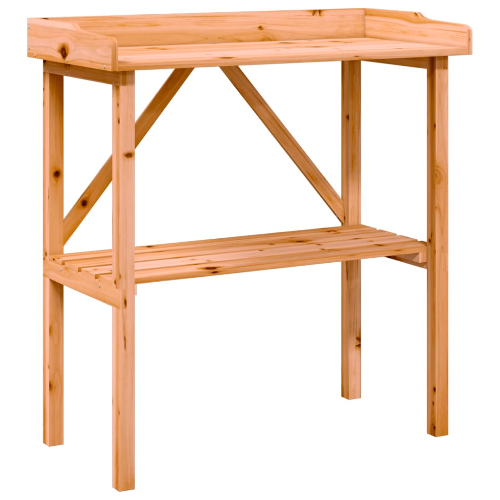 Přesazovací stůl s policí hnědý 78 x 38 x 82,5 cm masivní jedle