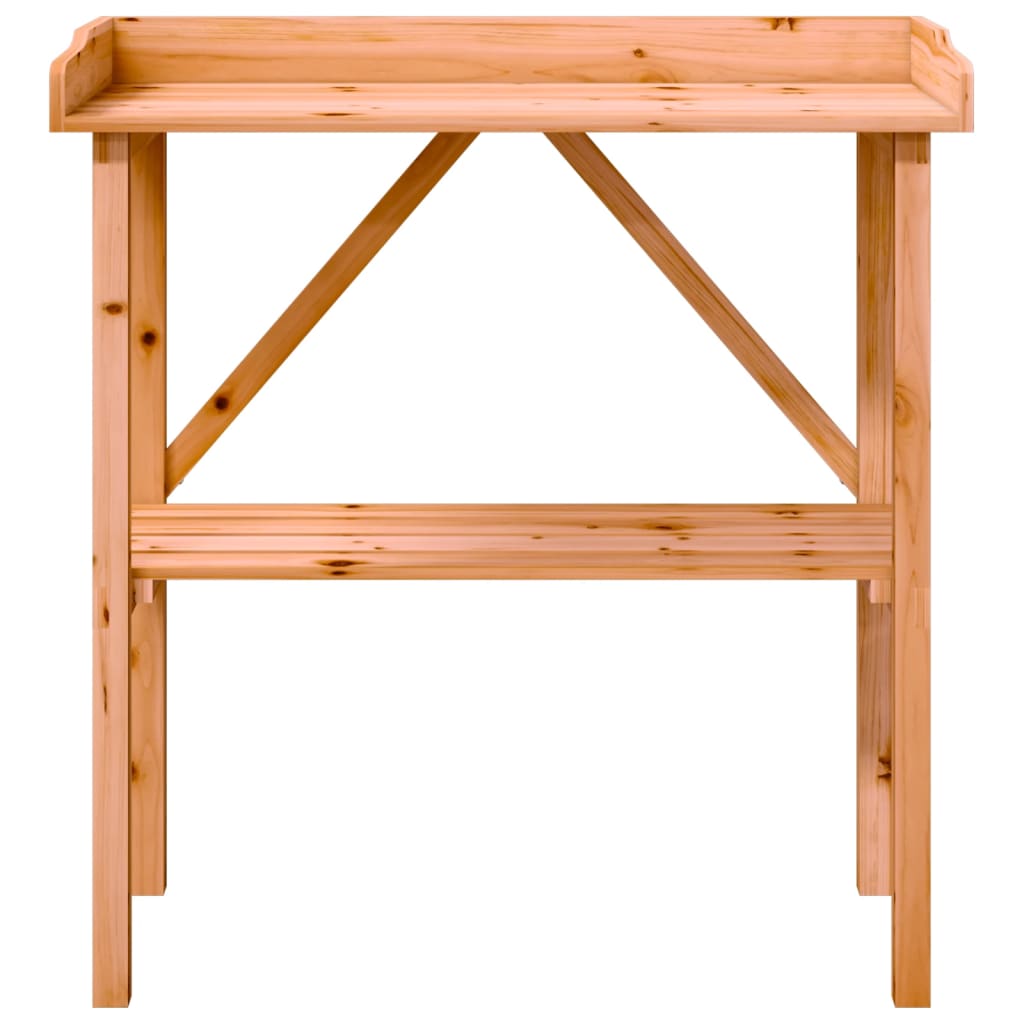 Přesazovací stůl s policí hnědý 78 x 38 x 82,5 cm masivní jedle