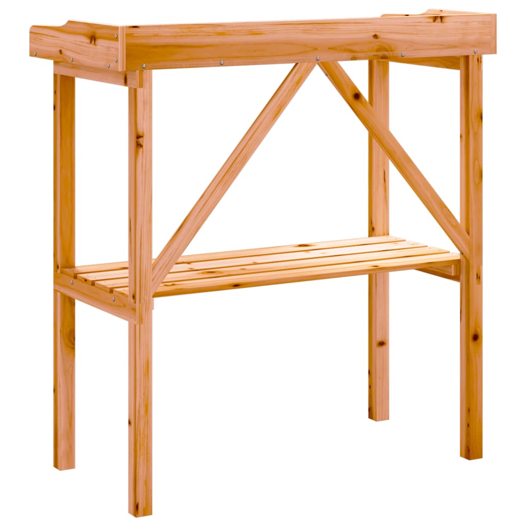 Přesazovací stůl s policí hnědý 78 x 38 x 82,5 cm masivní jedle