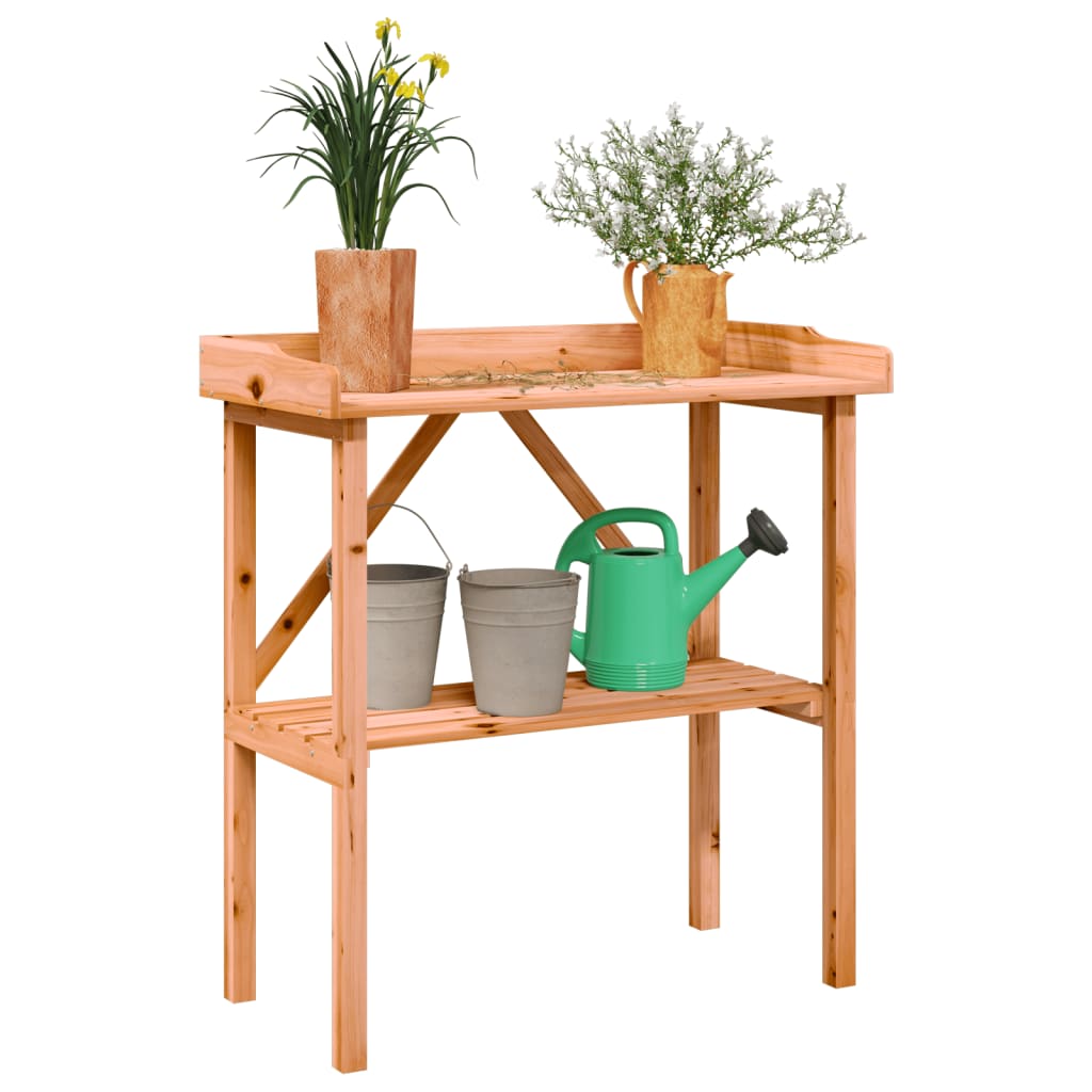 Přesazovací stůl s policí hnědý 78 x 38 x 82,5 cm masivní jedle