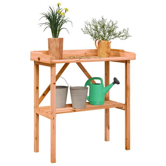 Přesazovací stůl s policí hnědý 78 x 38 x 82,5 cm masivní jedle
