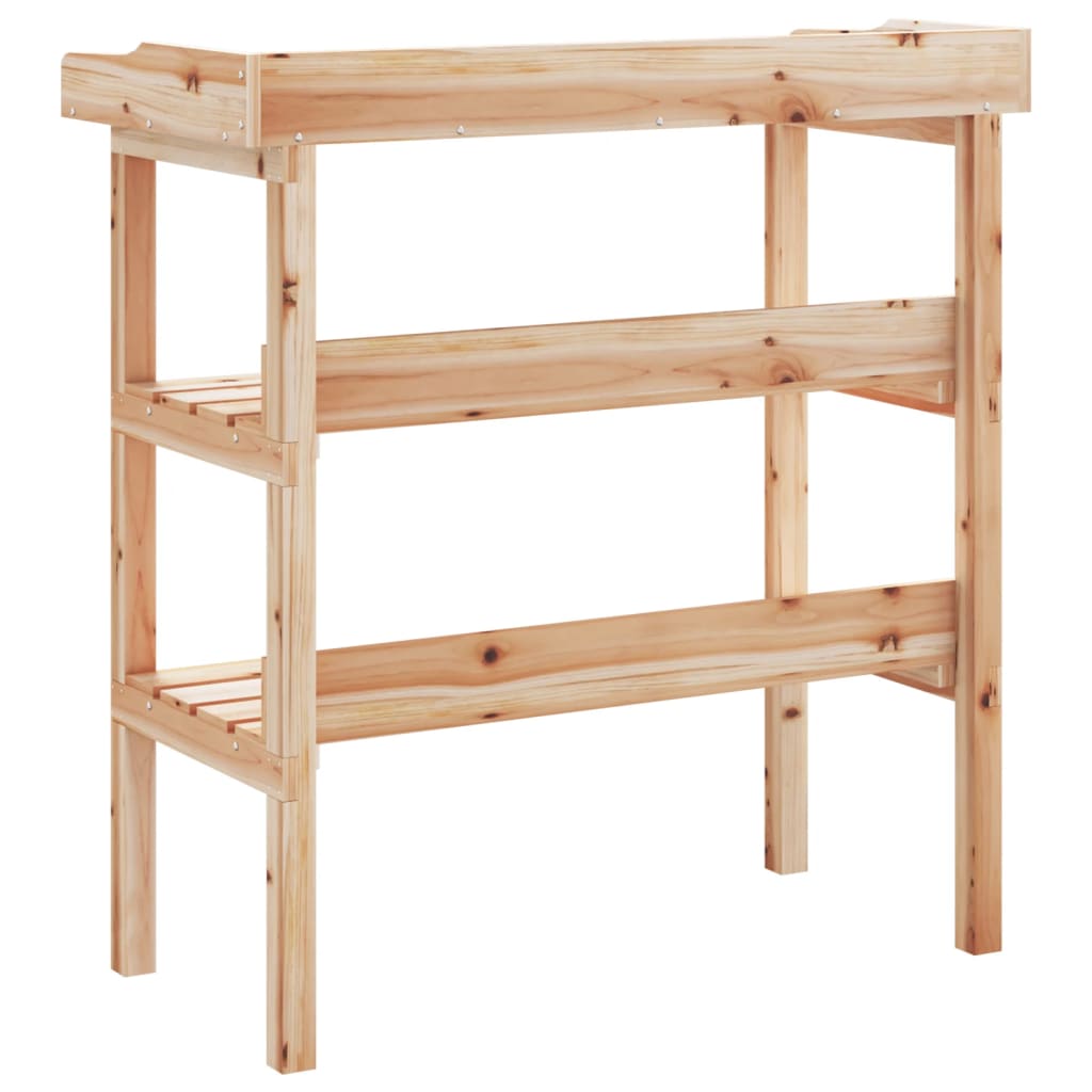 Přesazovací stůl s policemi 78x38x82,5 cm masivní jedlové dřevo