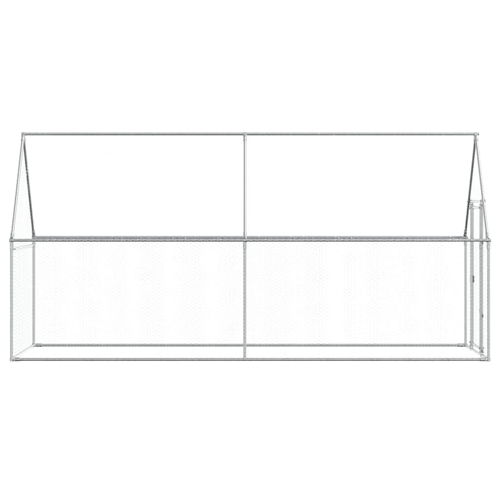 Klec pro kuřata stříbrná 400 x 100 x 190 cm pozinkovaná ocel