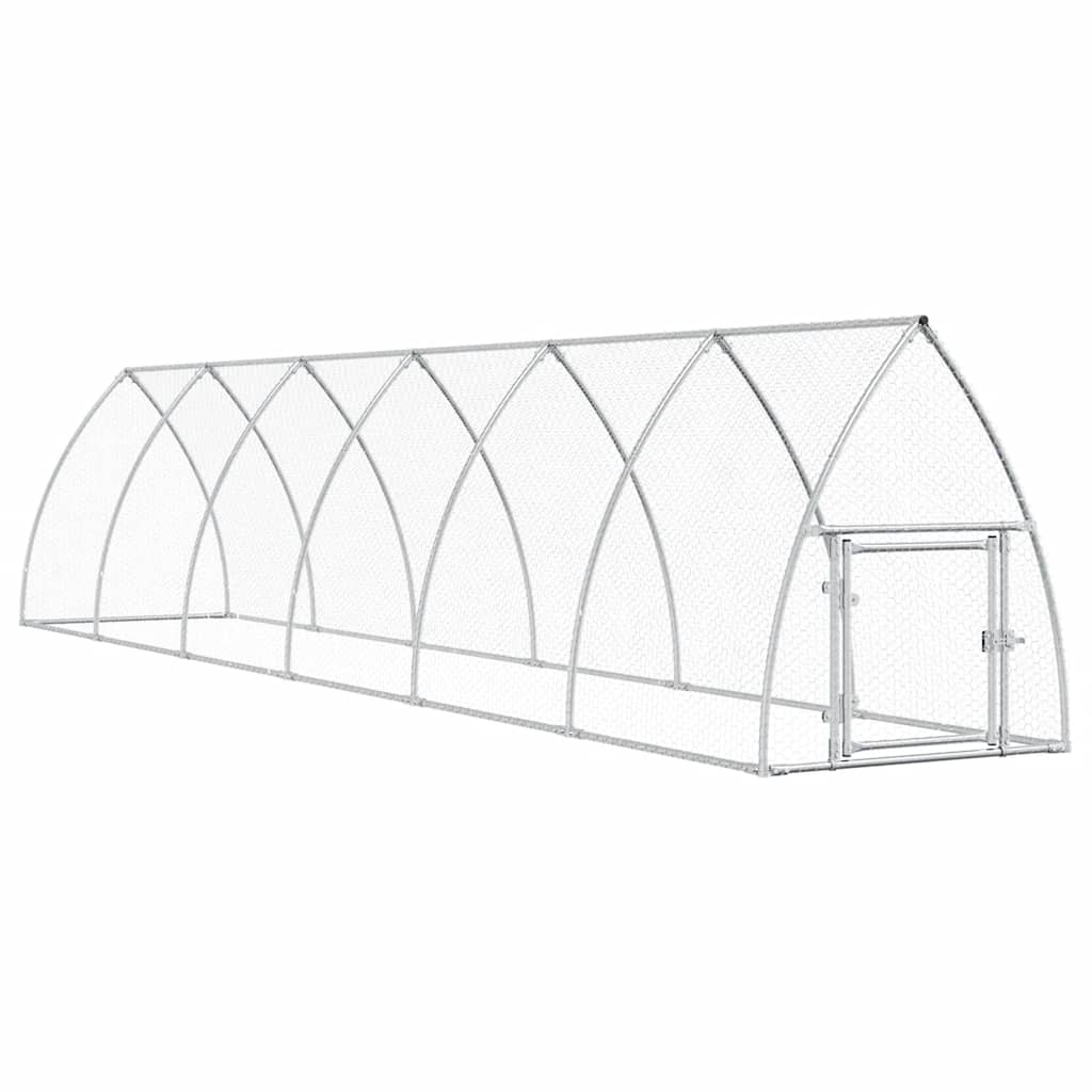 Klec pro kuřata stříbrná 600 x 105 x 120 cm pozinkovaná ocel