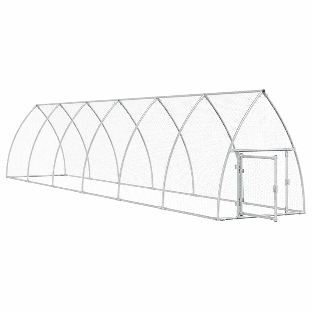 Klec pro kuřata stříbrná 600 x 105 x 120 cm pozinkovaná ocel