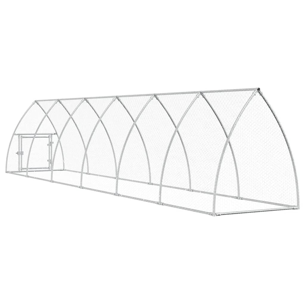 Klec pro kuřata stříbrná 600 x 105 x 120 cm pozinkovaná ocel