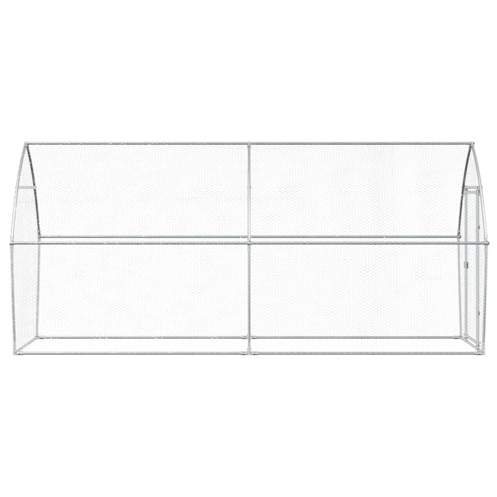 Klec pro kuřata stříbrná 400 x 105 x 182 cm pozinkovaná ocel