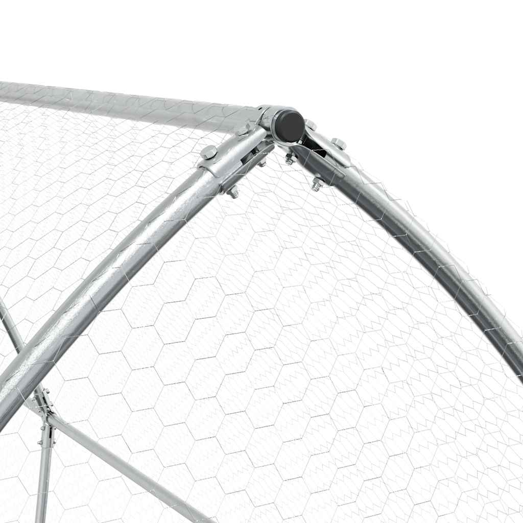 Klec pro kuřata stříbrná 400 x 105 x 182 cm pozinkovaná ocel