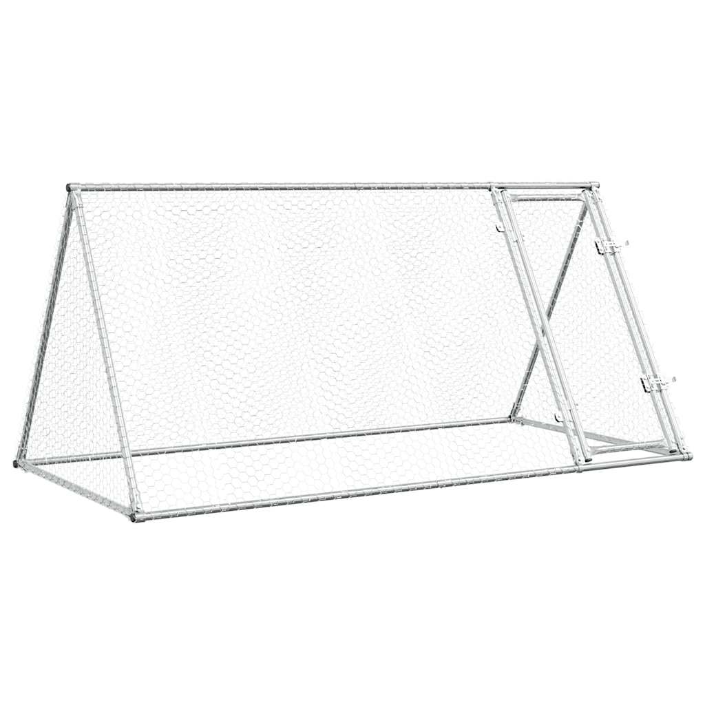Klec pro kuřata stříbrná 200 x 105 x 91 cm pozinkovaná ocel