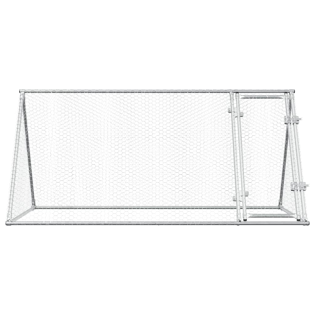 Klec pro kuřata stříbrná 200 x 105 x 91 cm pozinkovaná ocel