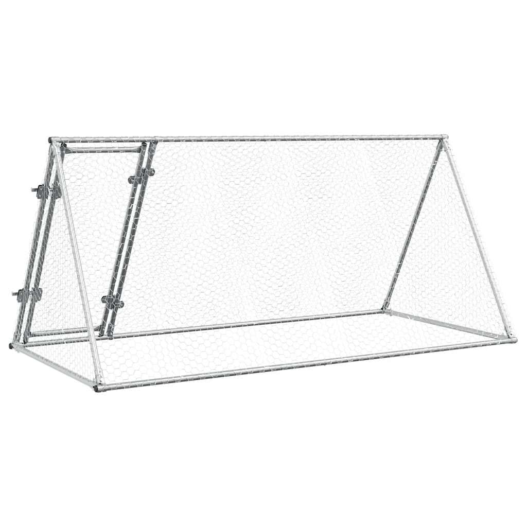 Klec pro kuřata stříbrná 200 x 105 x 91 cm pozinkovaná ocel