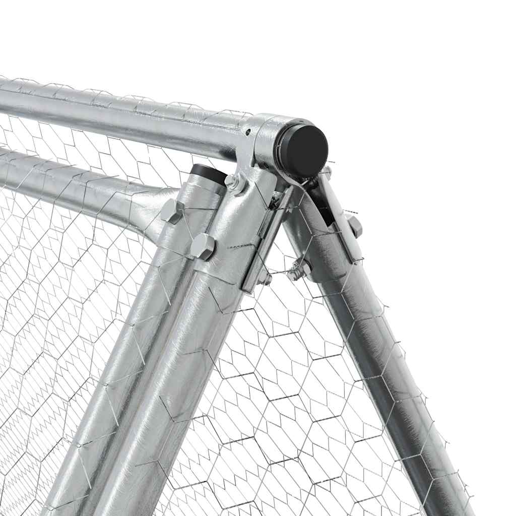 Klec pro kuřata stříbrná 200 x 105 x 91 cm pozinkovaná ocel