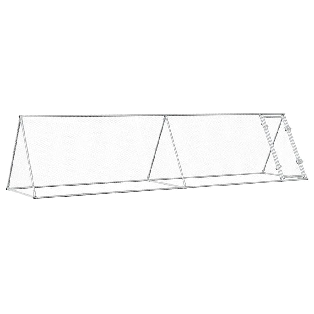 Klec pro kuřata stříbrná 400 x 105 x 91 cm pozinkovaná ocel