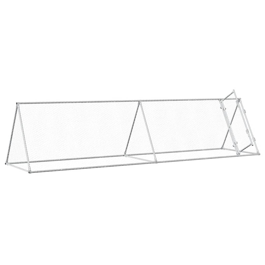 Klec pro kuřata stříbrná 400 x 105 x 91 cm pozinkovaná ocel