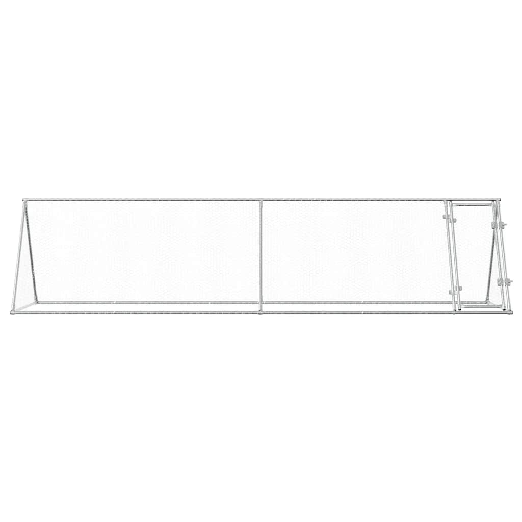 Klec pro kuřata stříbrná 400 x 105 x 91 cm pozinkovaná ocel