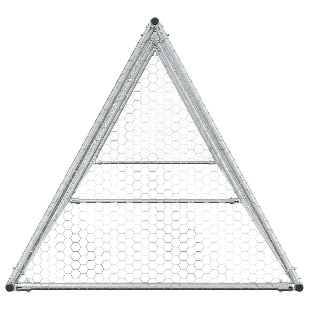 Klec pro kuřata stříbrná 400 x 105 x 91 cm pozinkovaná ocel