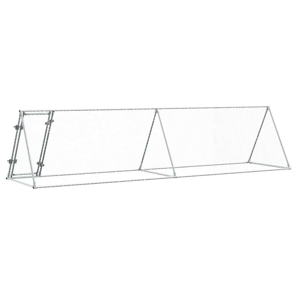 Klec pro kuřata stříbrná 400 x 105 x 91 cm pozinkovaná ocel
