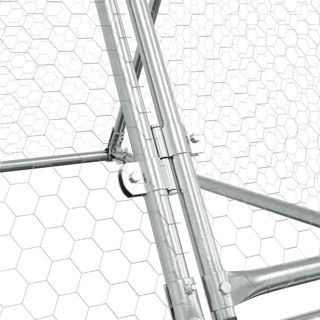 Klec pro kuřata stříbrná 400 x 105 x 91 cm pozinkovaná ocel