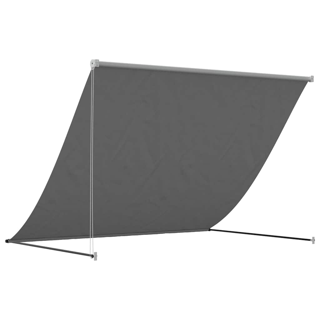 Zatahovací markýza antracitová 250 x 150 cm textil a ocel