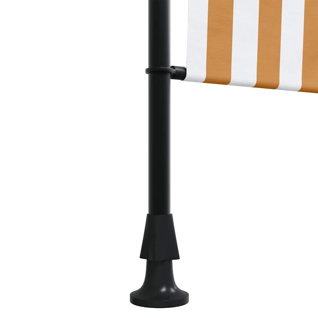 Venkovní roleta oranžová a bílá 150 x 270 cm textil a ocel