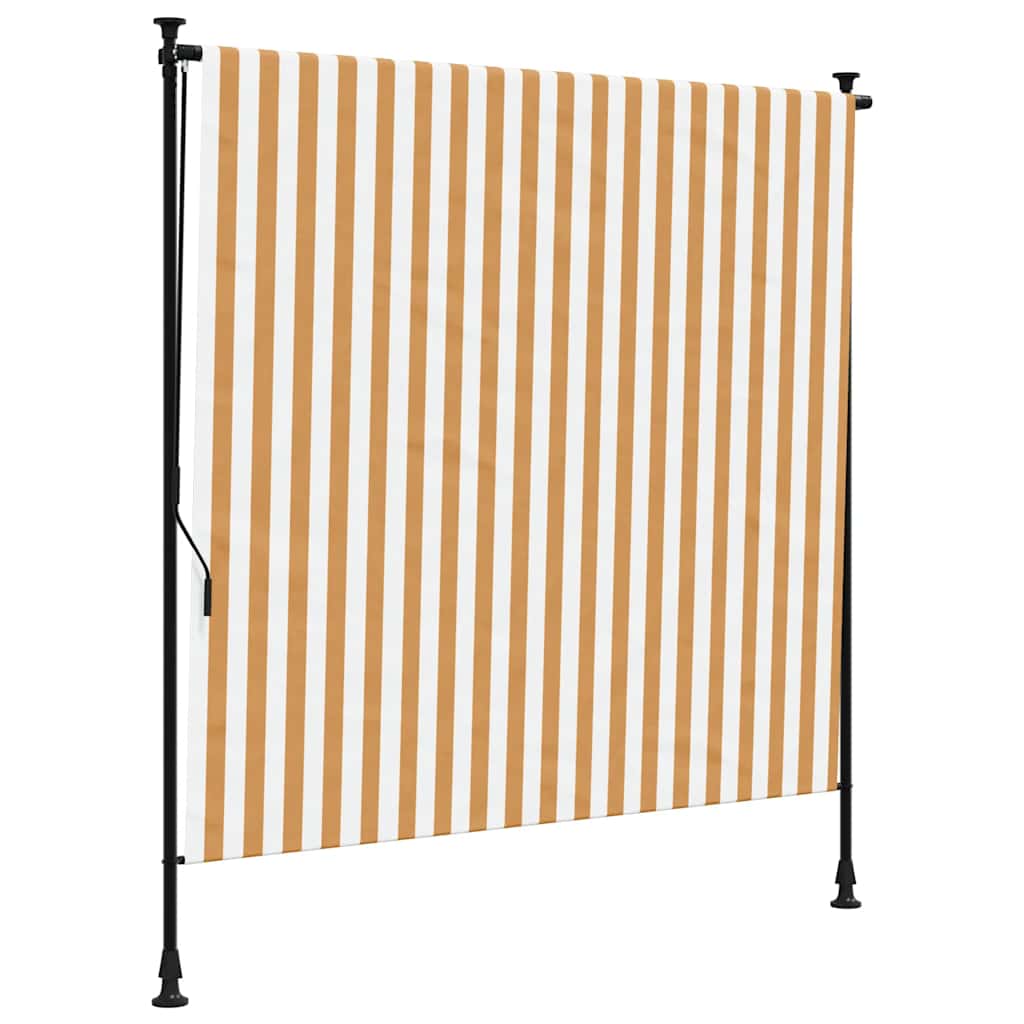 Venkovní roleta oranžová a bílá 200 x 270 cm textil a ocel